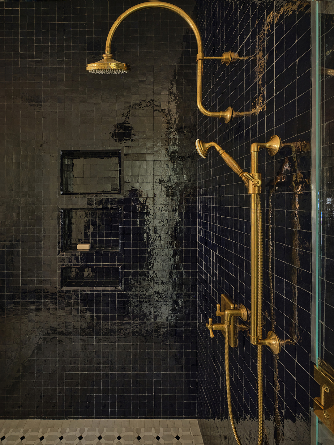 tiled shower