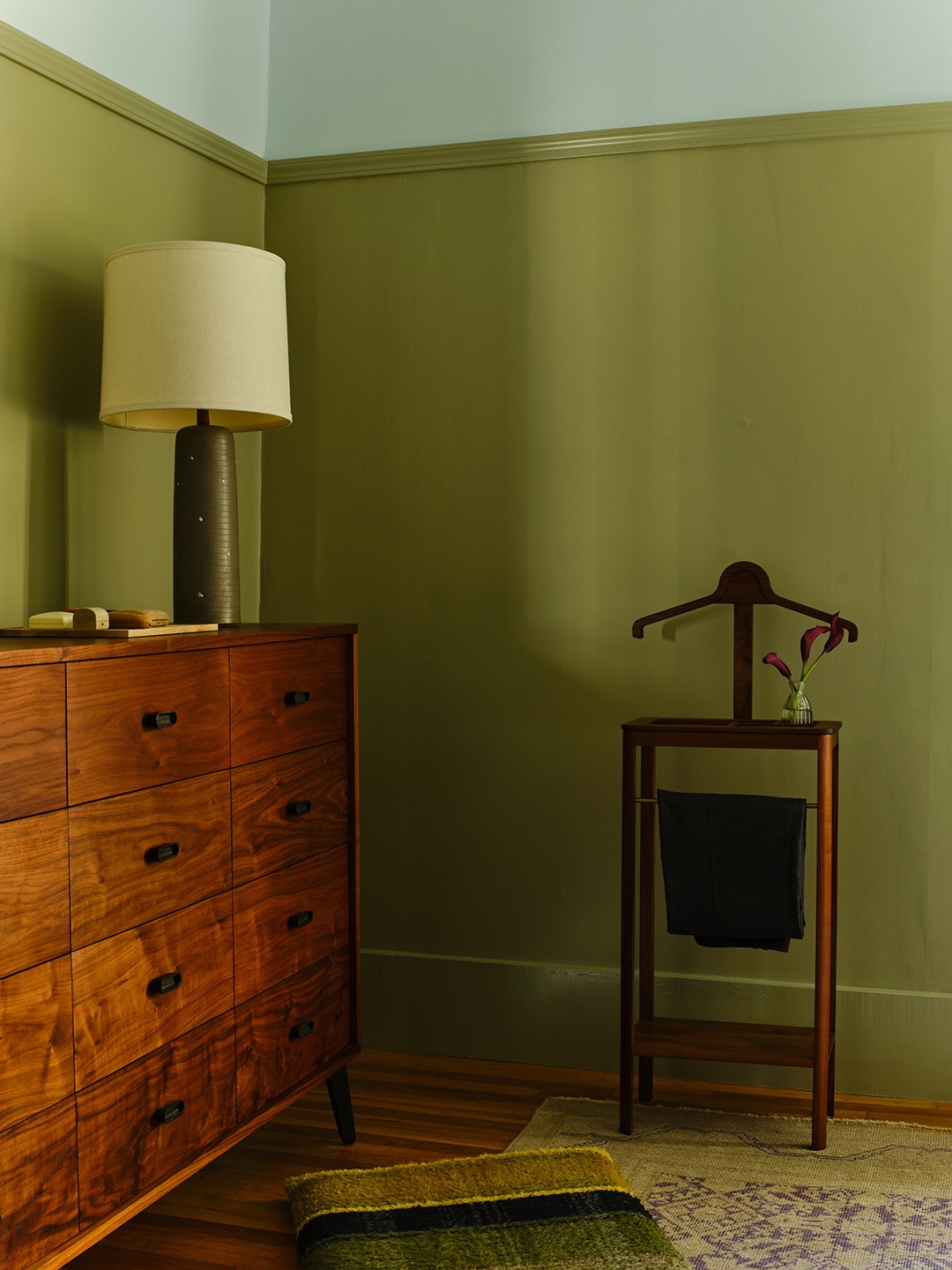 wood valet chair and dresser