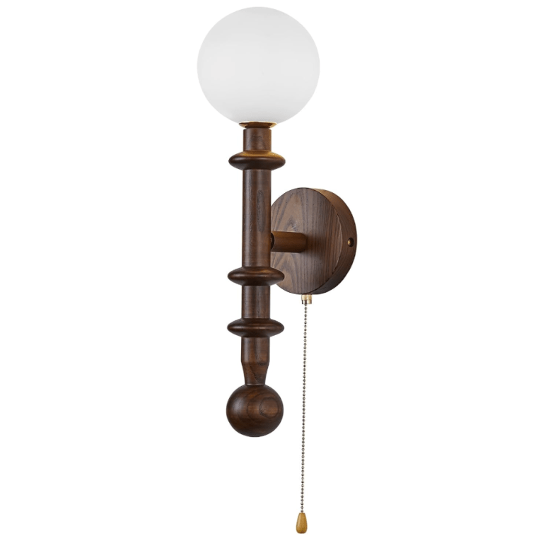 turned wood sconce