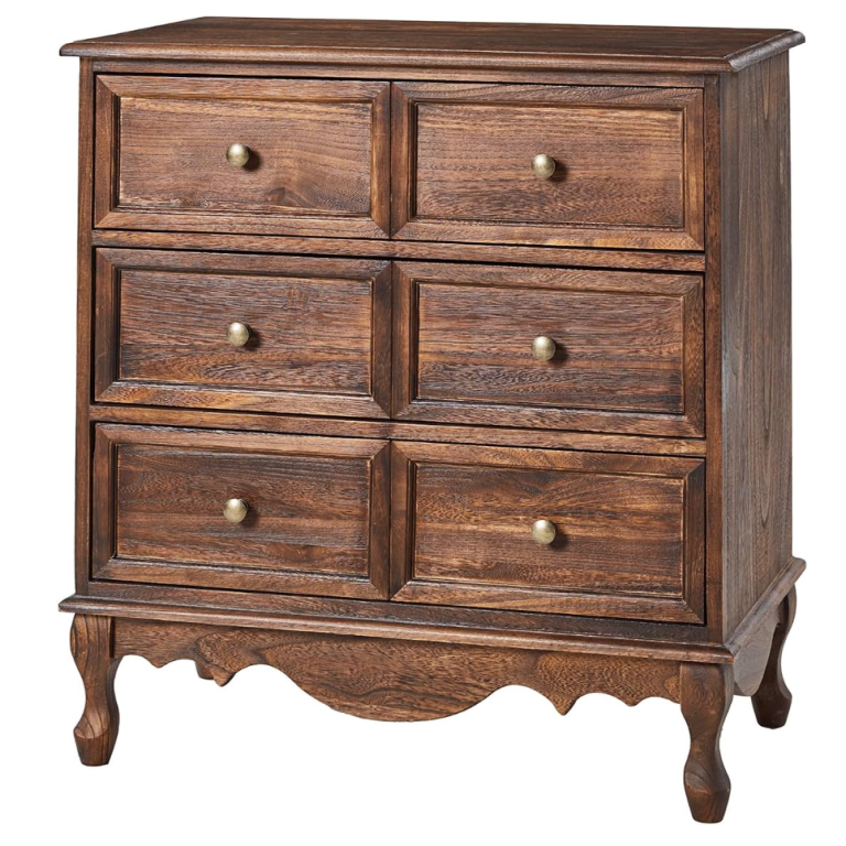 vintage-looking dark wood nightstand