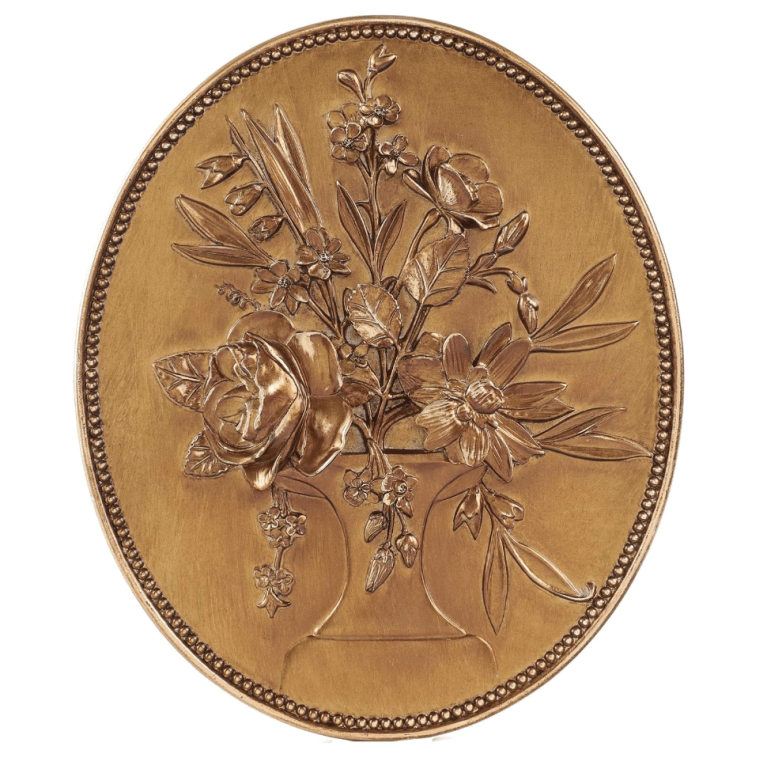 oval gold floral wall art