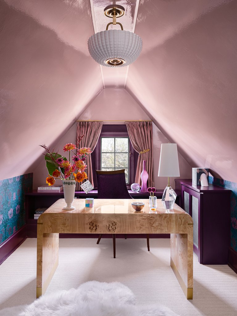 pink attic room