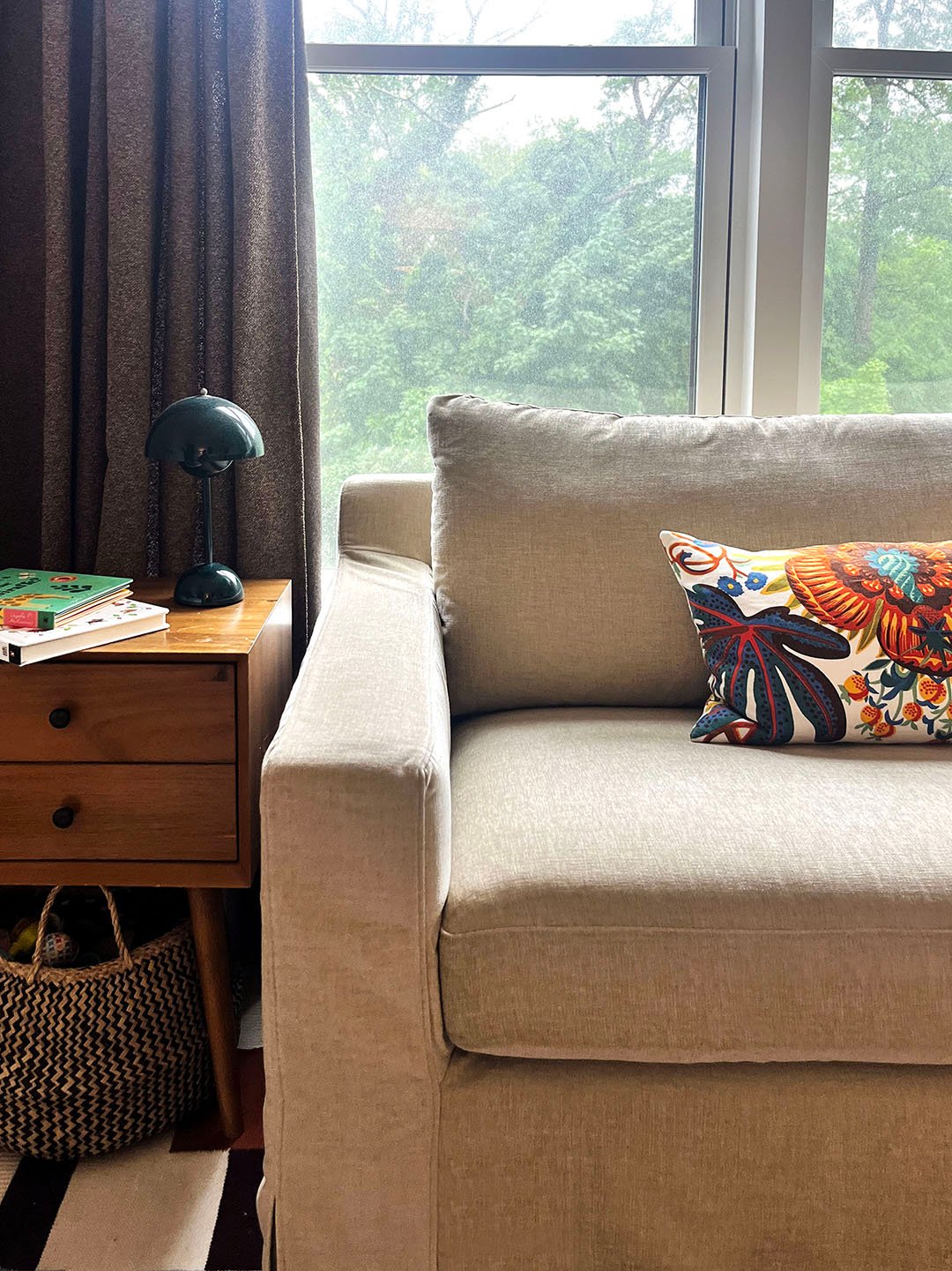 beige loveseat