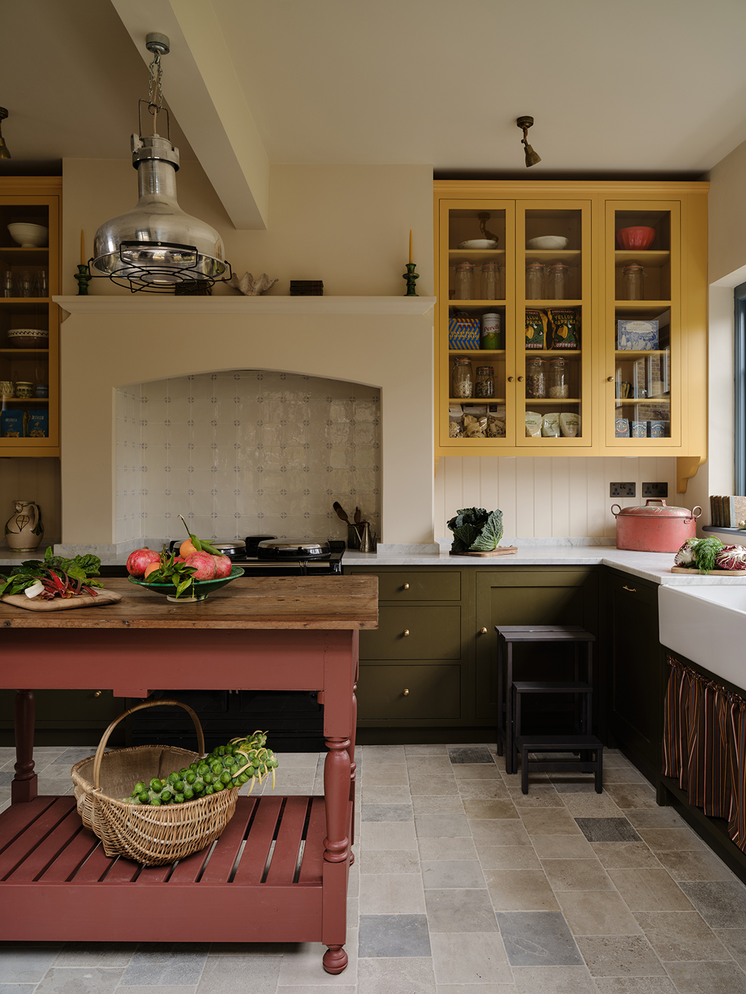 colorful classic english kitchen