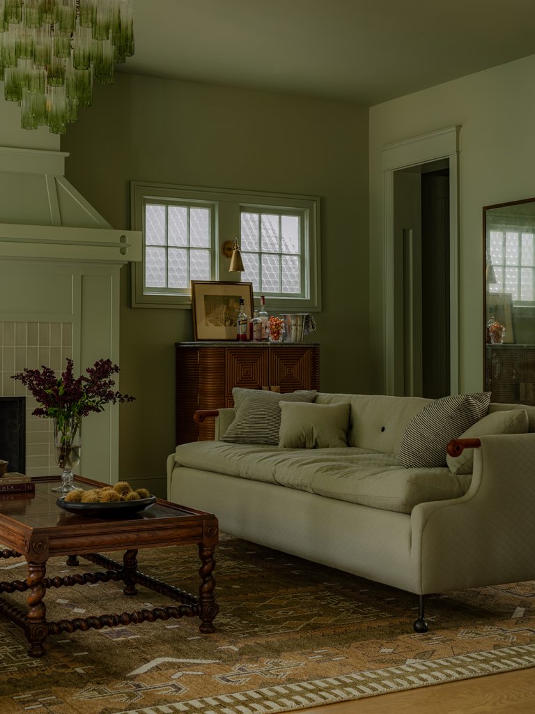 all green living room