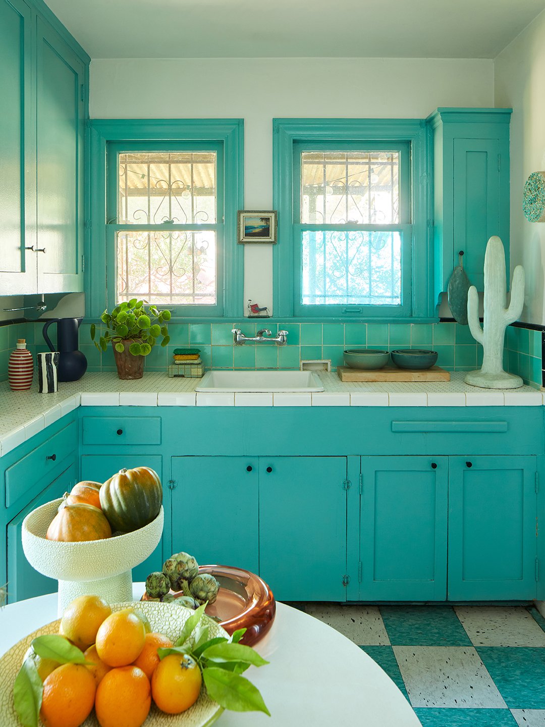 teal kitchen
