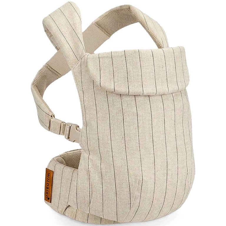 cream striped baby carrier