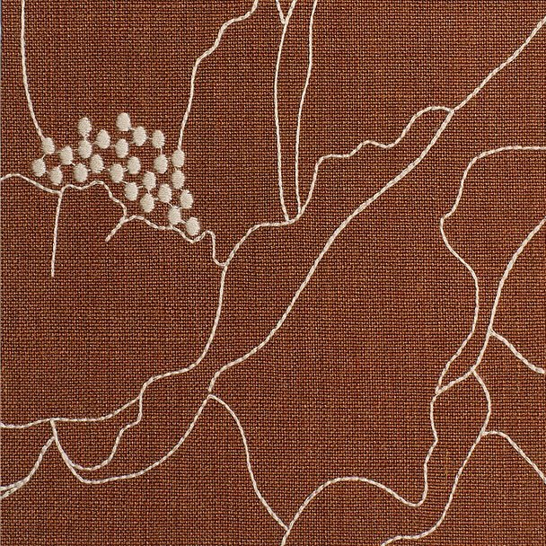 brown floral fabric swatch