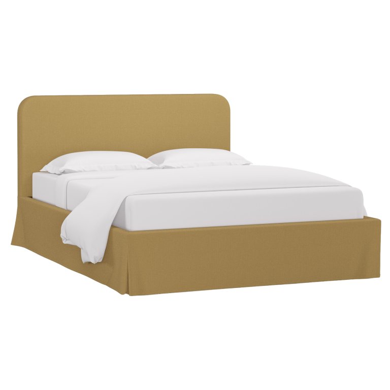 yellow skirted bed frame