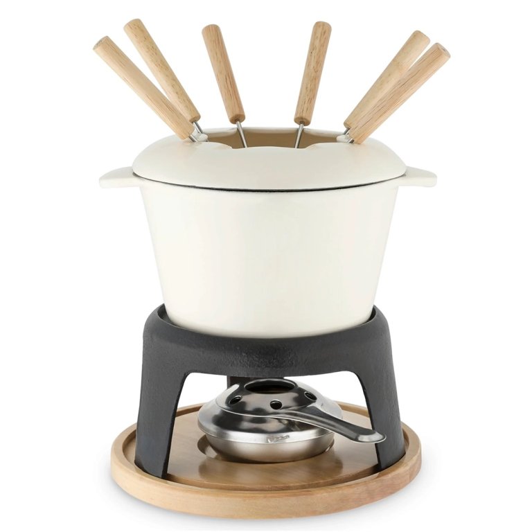 white fondue set