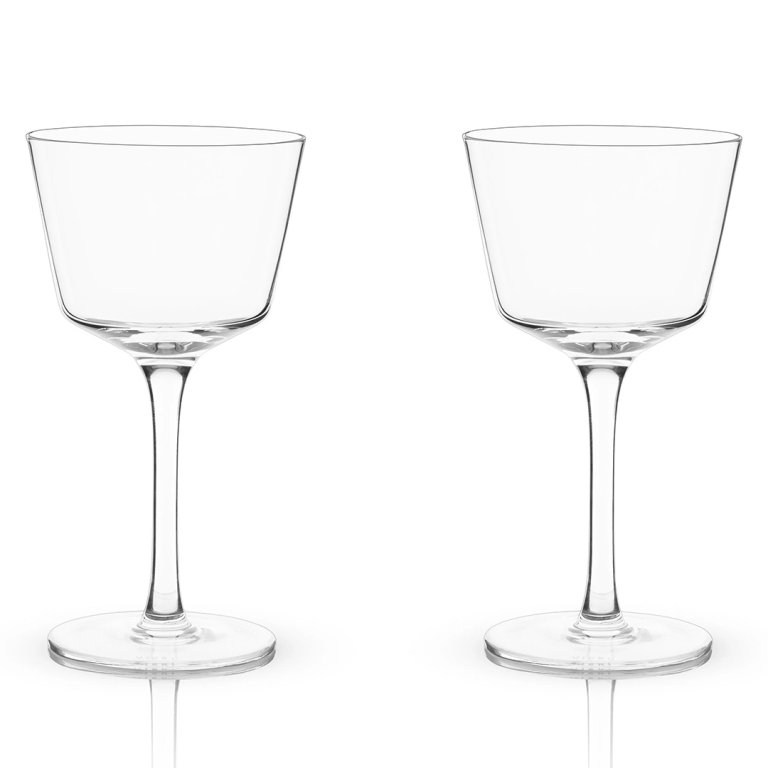 set of stemmed drinking glasses