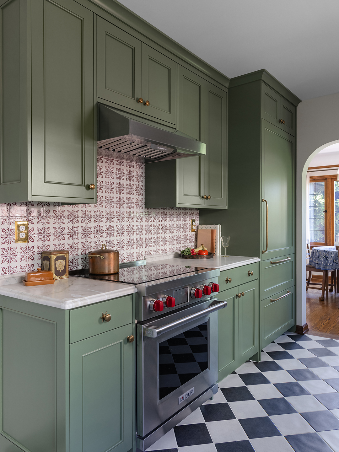 green galley kitchen