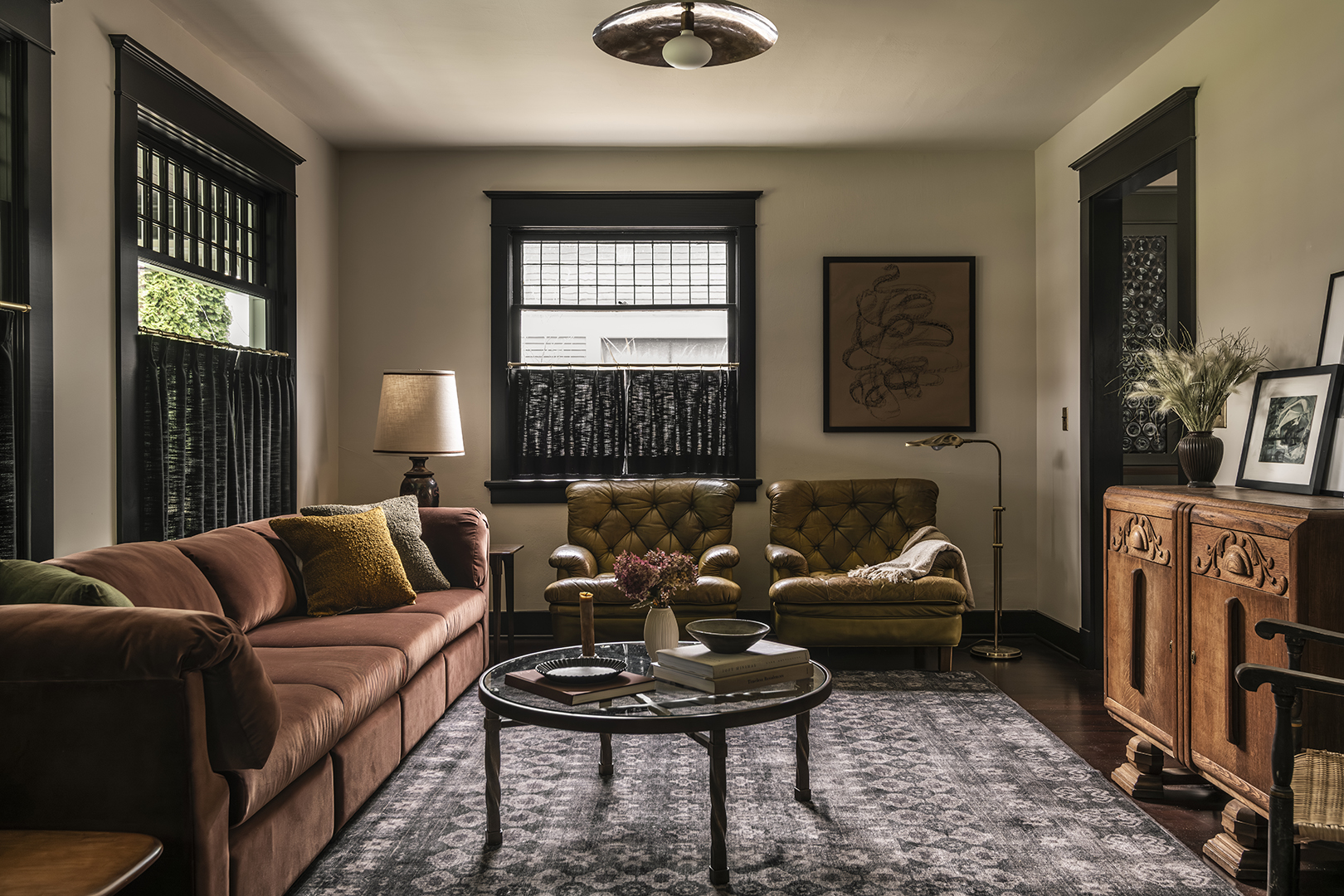 cozy moody living room