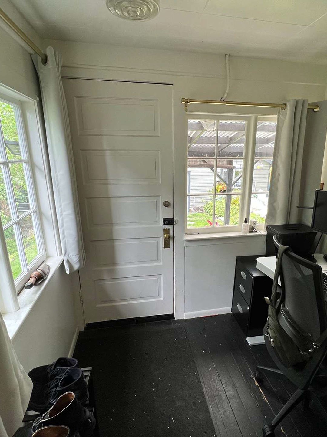 white mudroom door