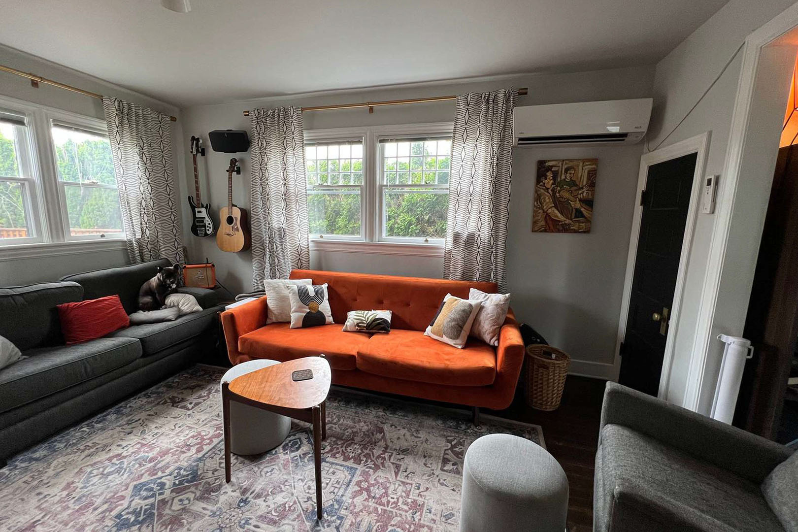 orange sofa