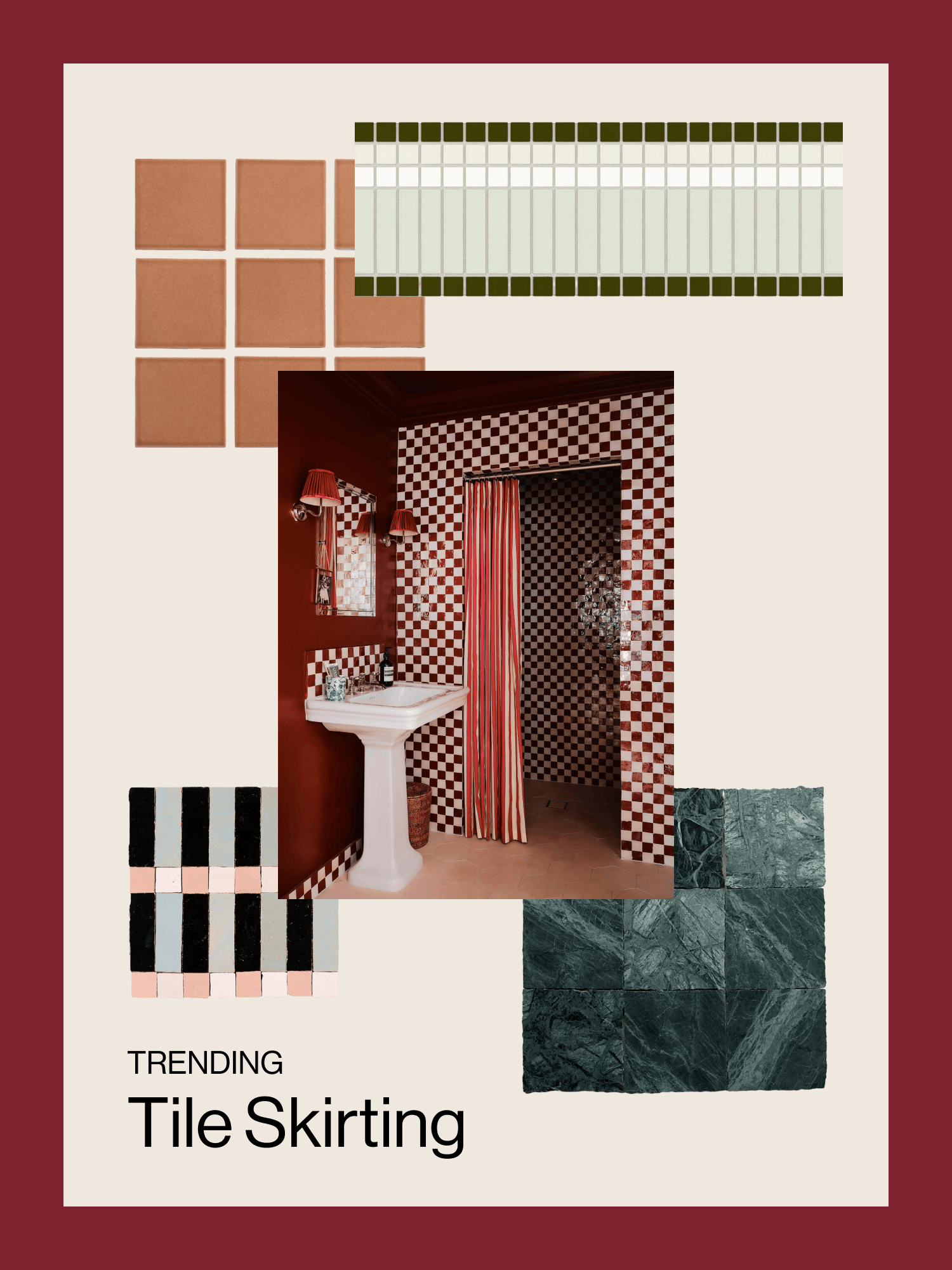 Wood Is So Last Year—The Coolest Bathroom Baseboards Are Tile