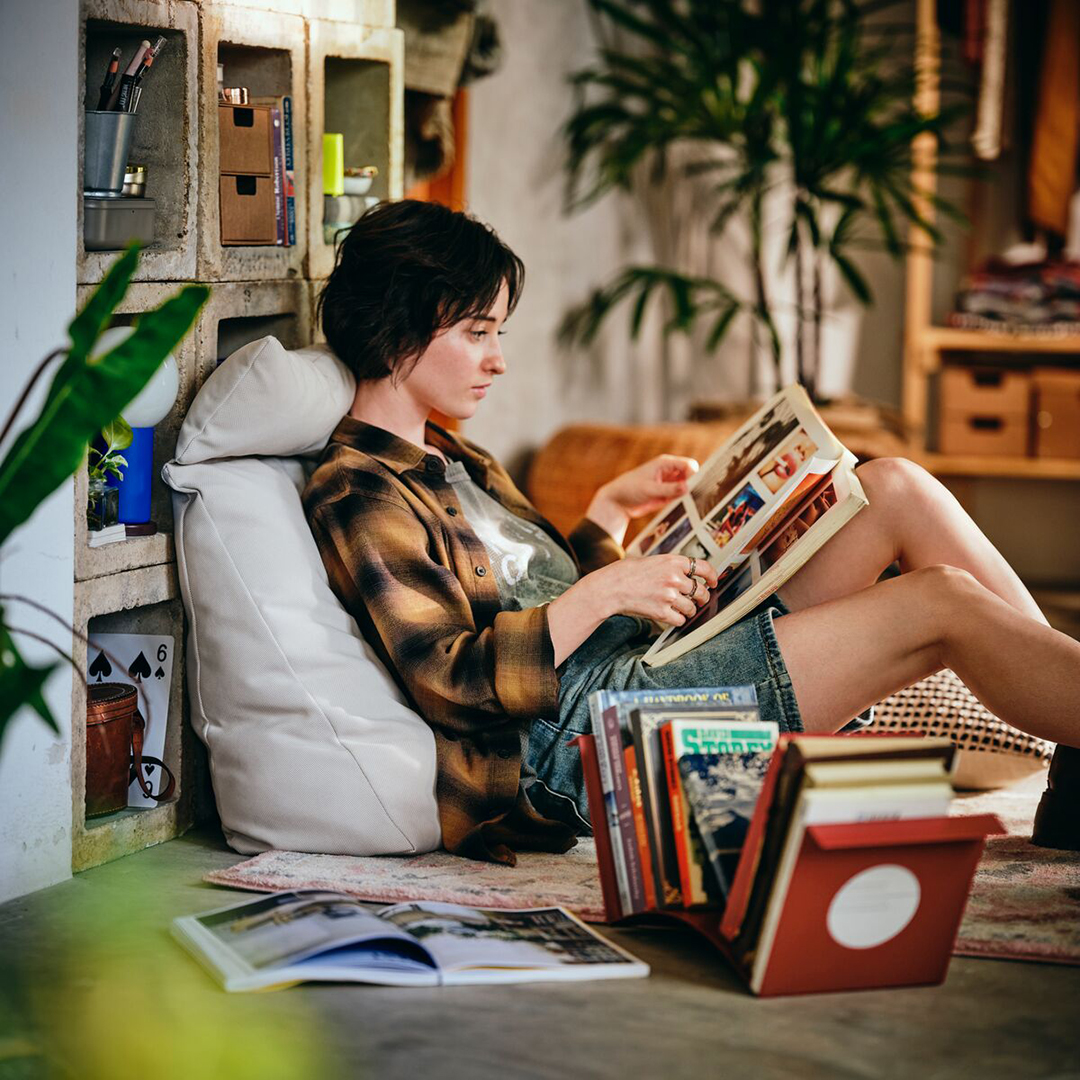bookshelf on floor