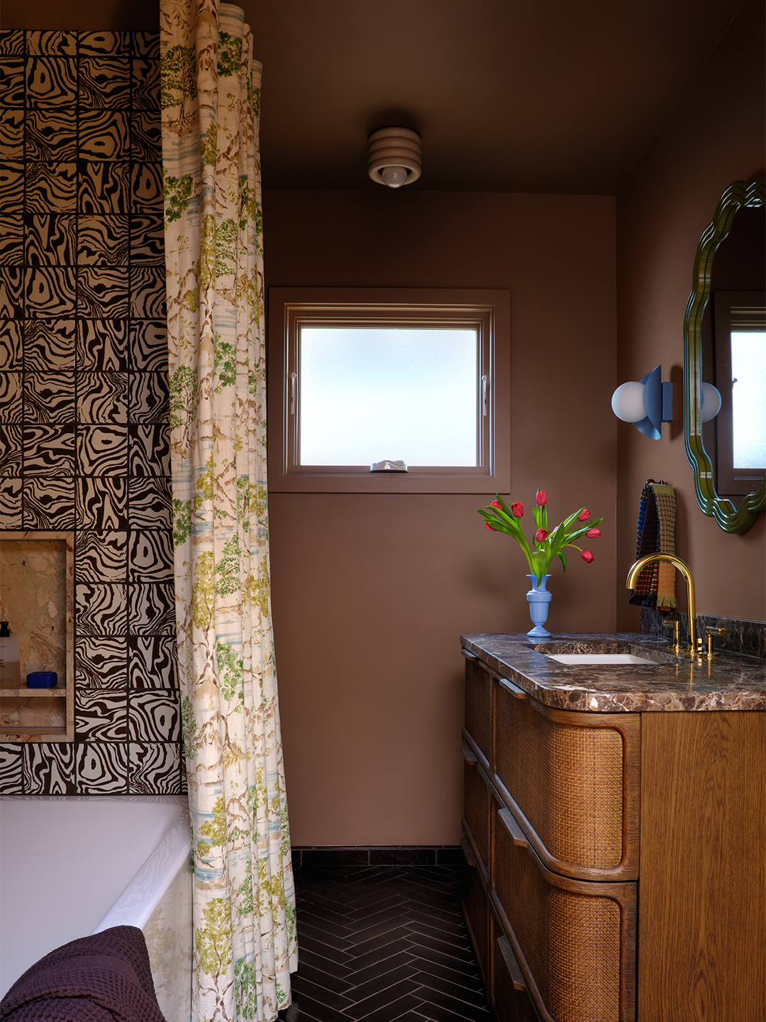 brown bathroom