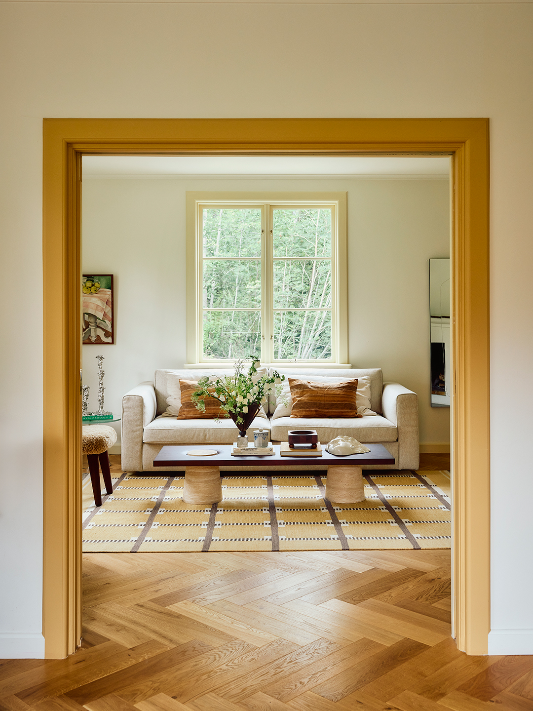 living room seen through an open doorway