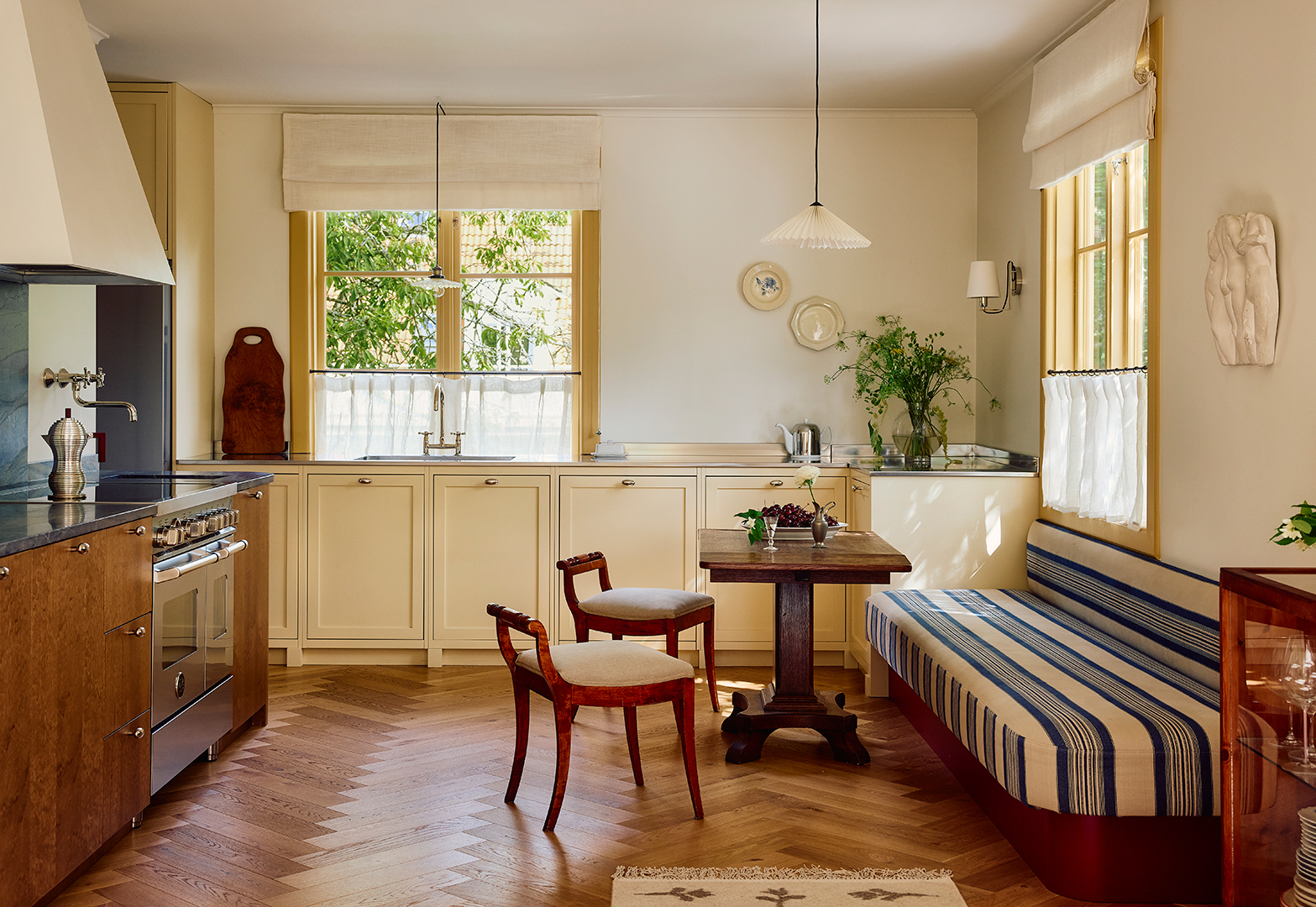 kitchen with deep banquette seating