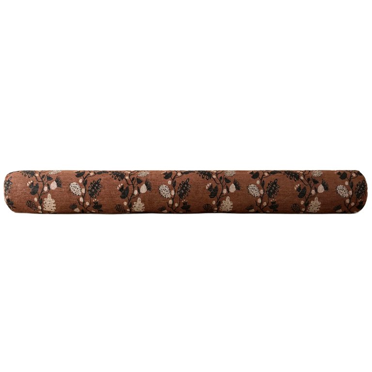 brown floral bolster pillow