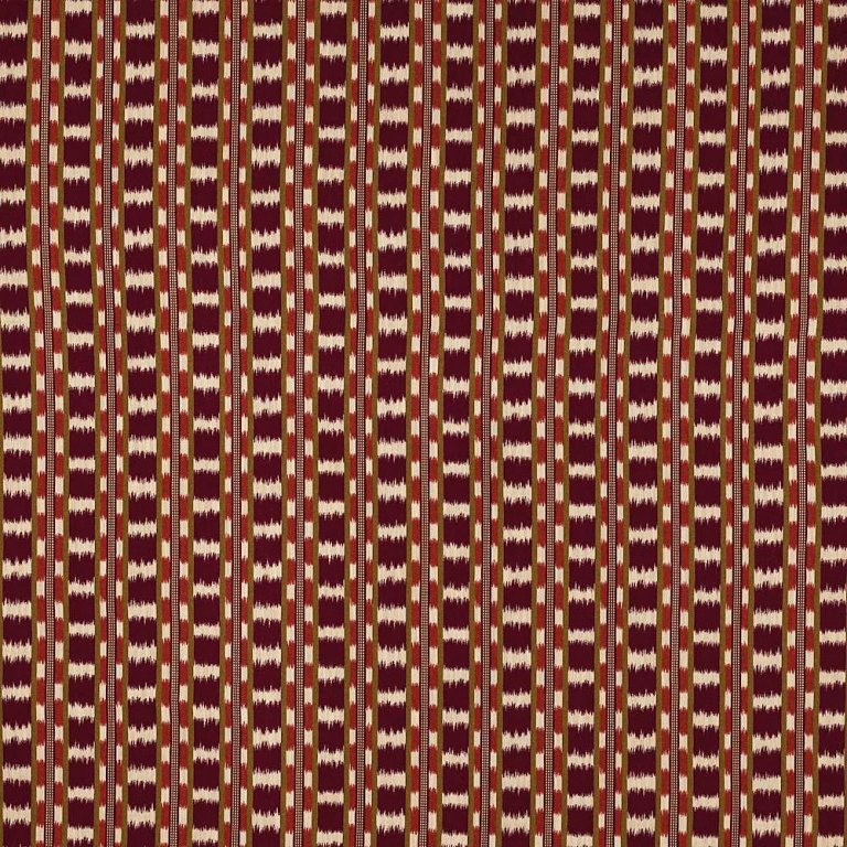 red and brown ikat fabric swatch