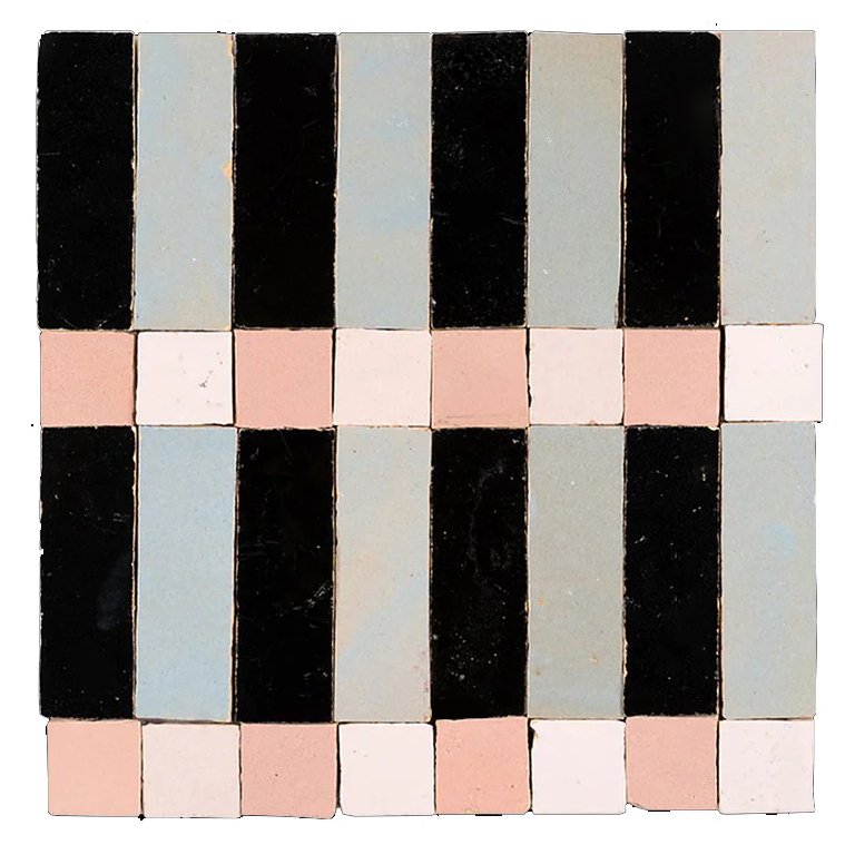 green and pink patterned tile