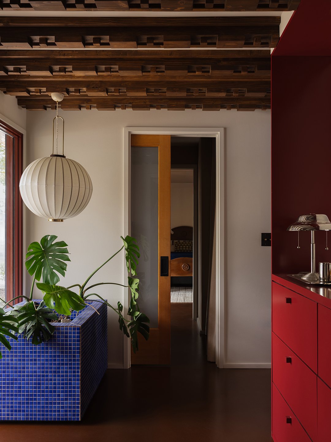 tiled entryway planter
