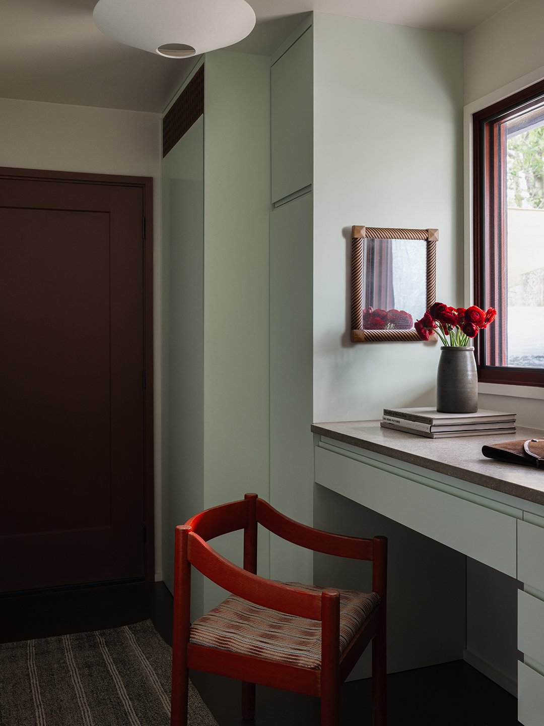 mint green desk
