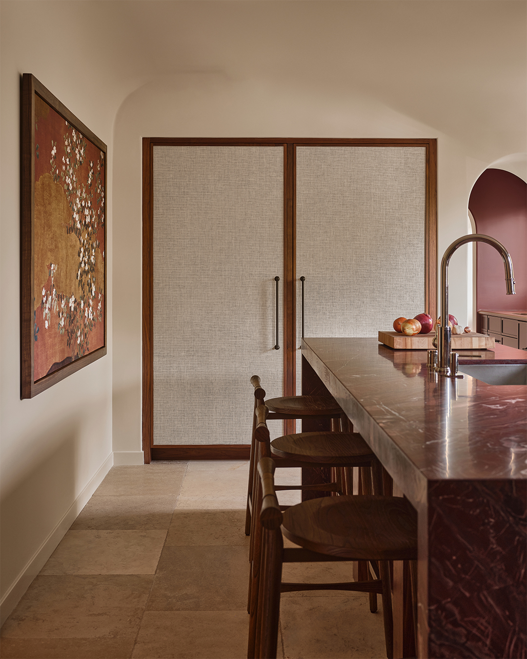 kitchen with woven doorway