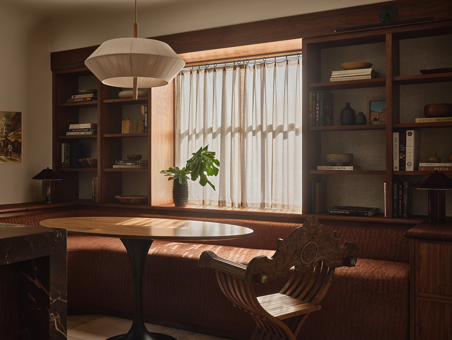 kitchen area with banquette seating