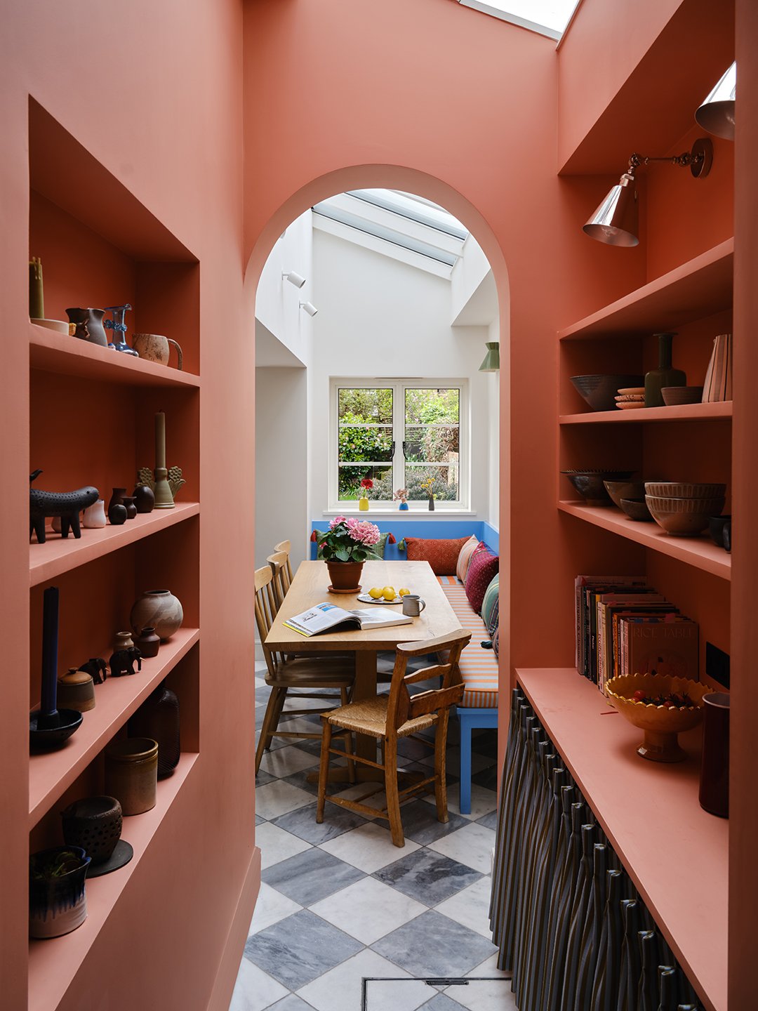peach pantry shelves