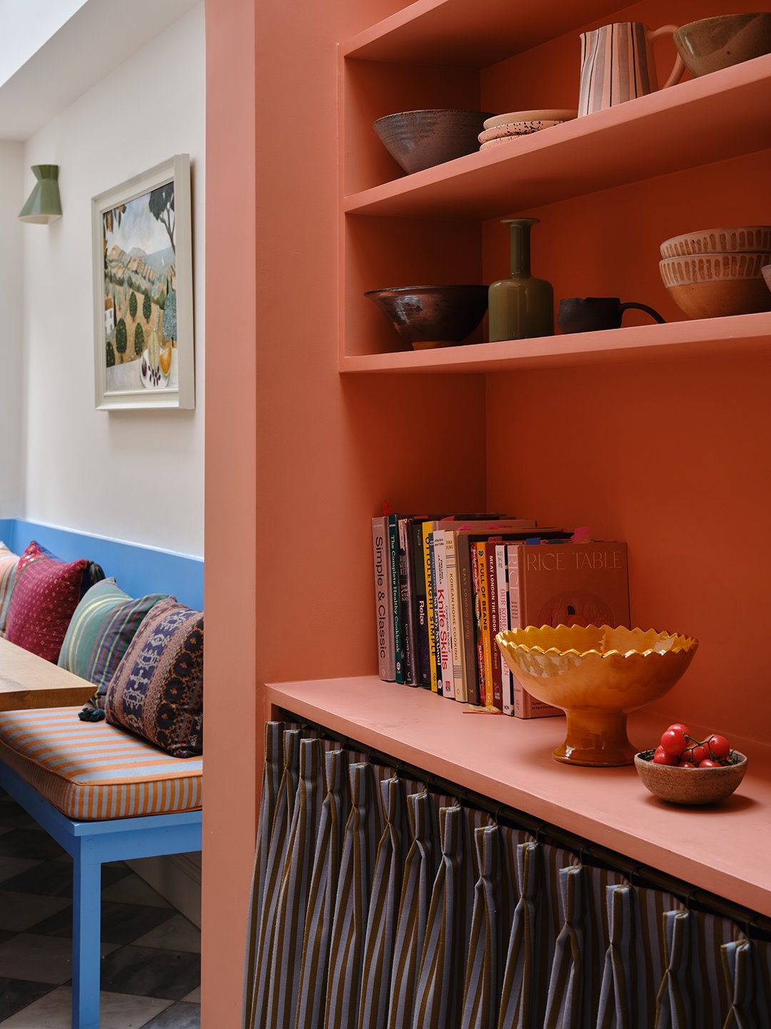 peach pantry shelves