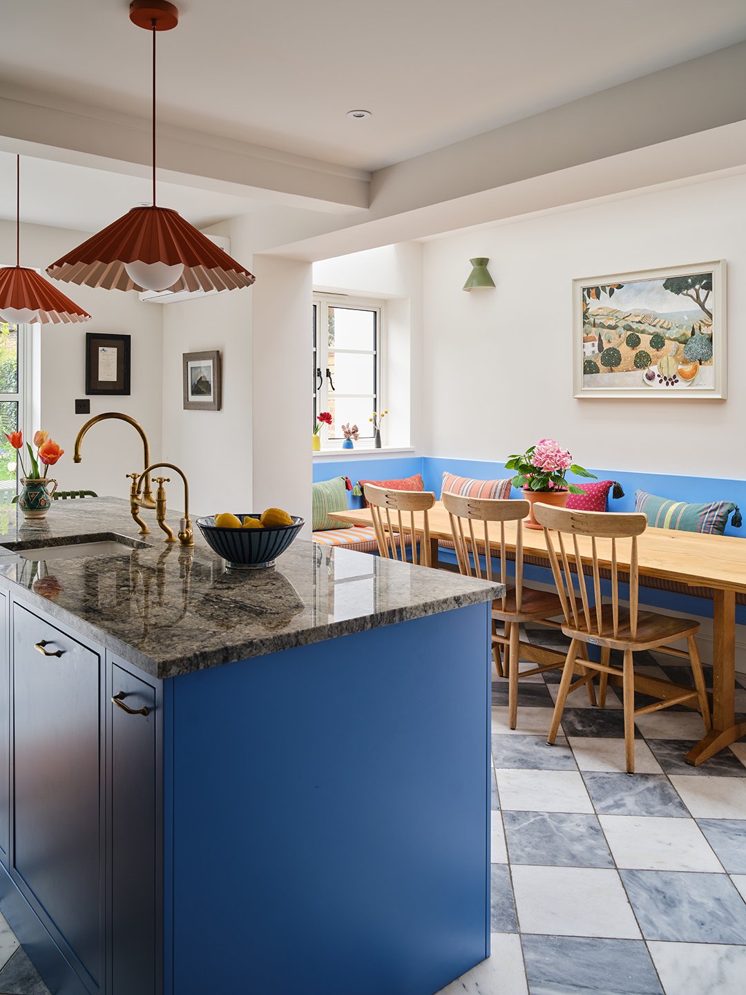 blue kitchen island