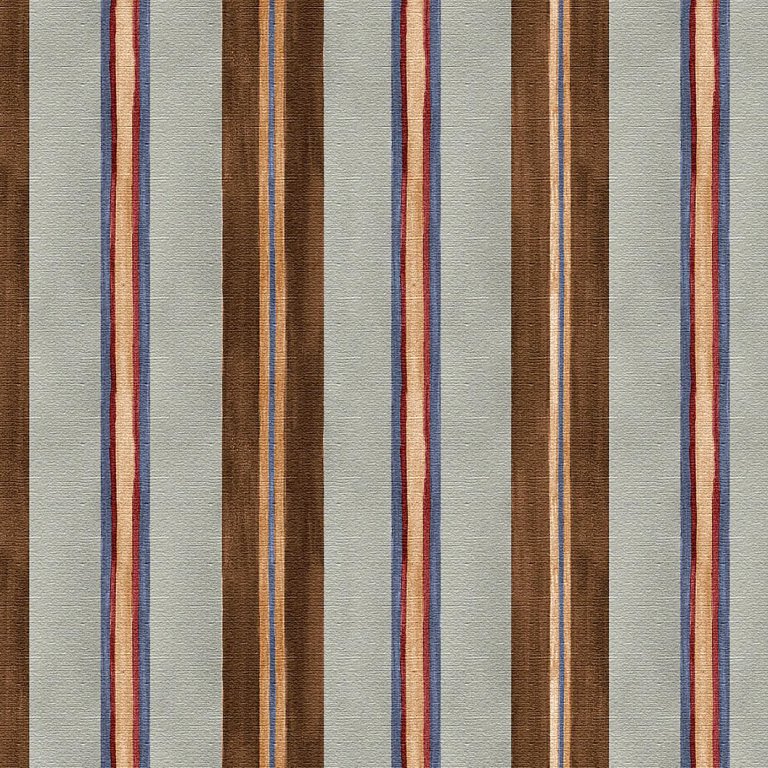 blue and brown striped fabric swatch