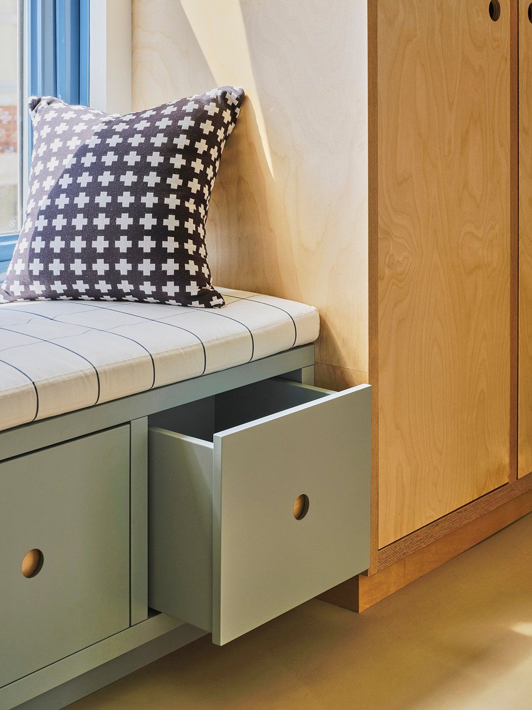 drawer under window bench