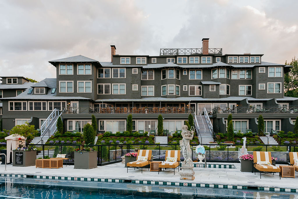 hotel and poolside loungers