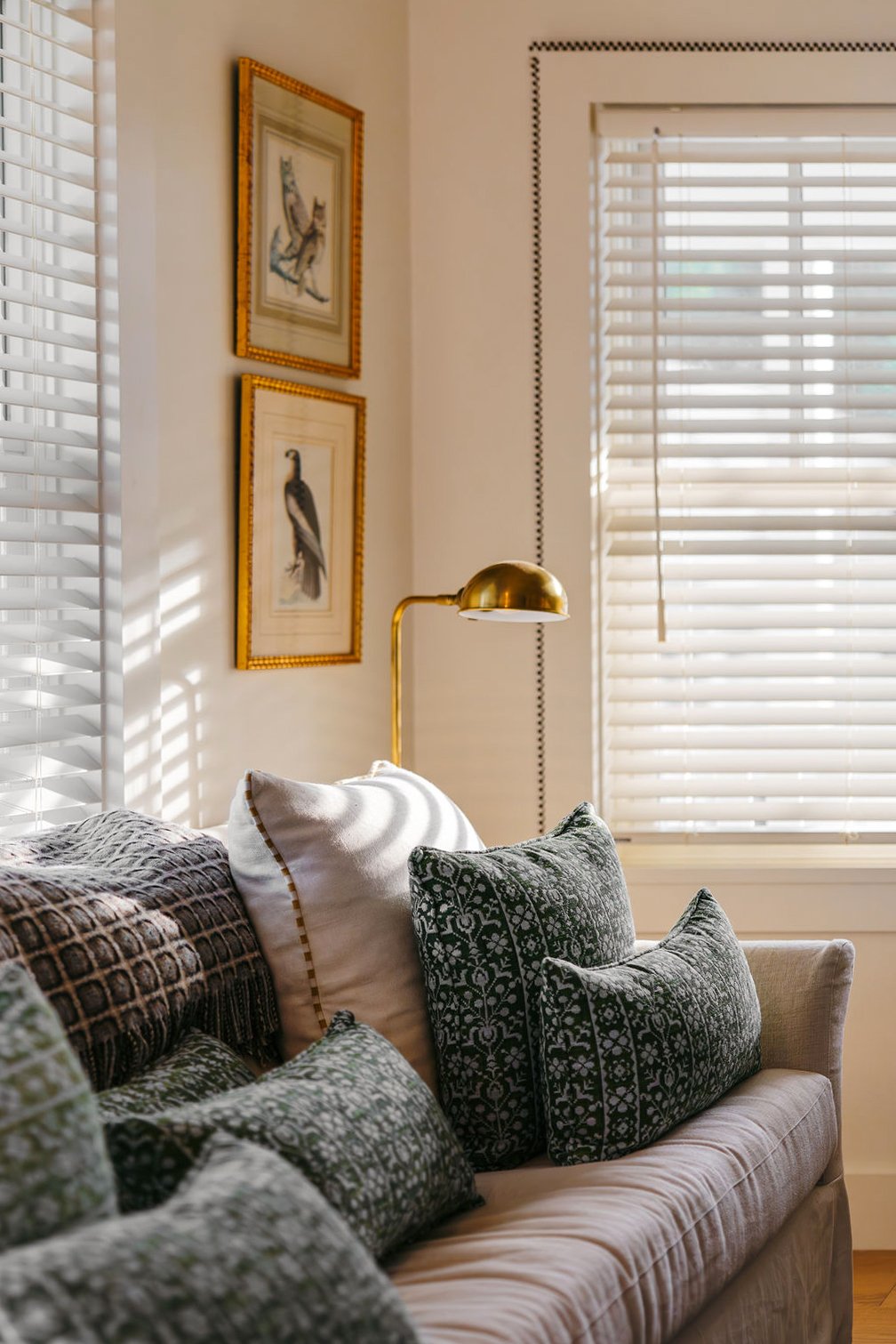 a sofa and windows