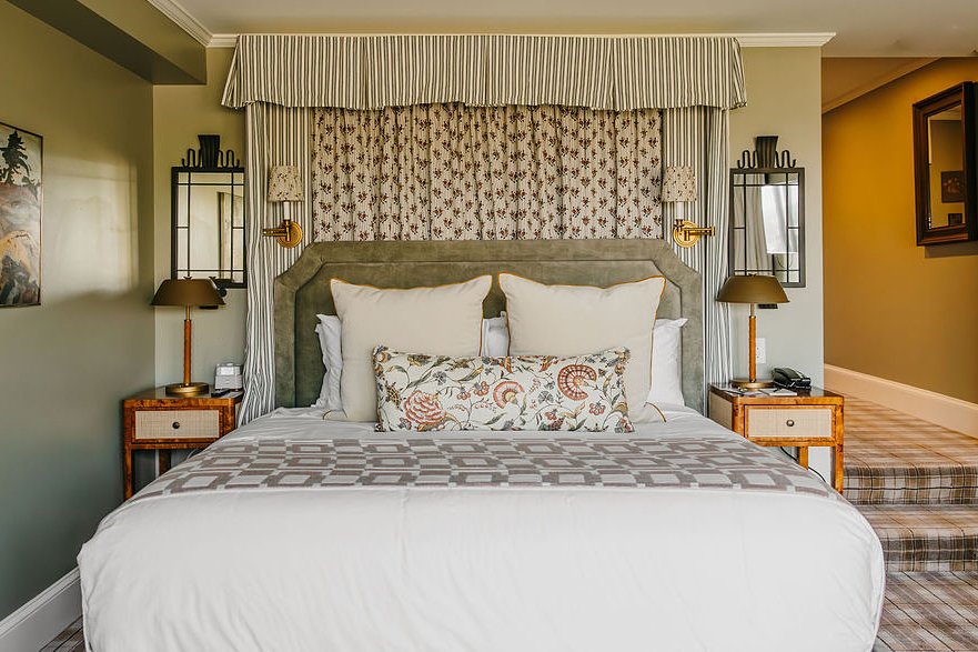 bed in hotel room