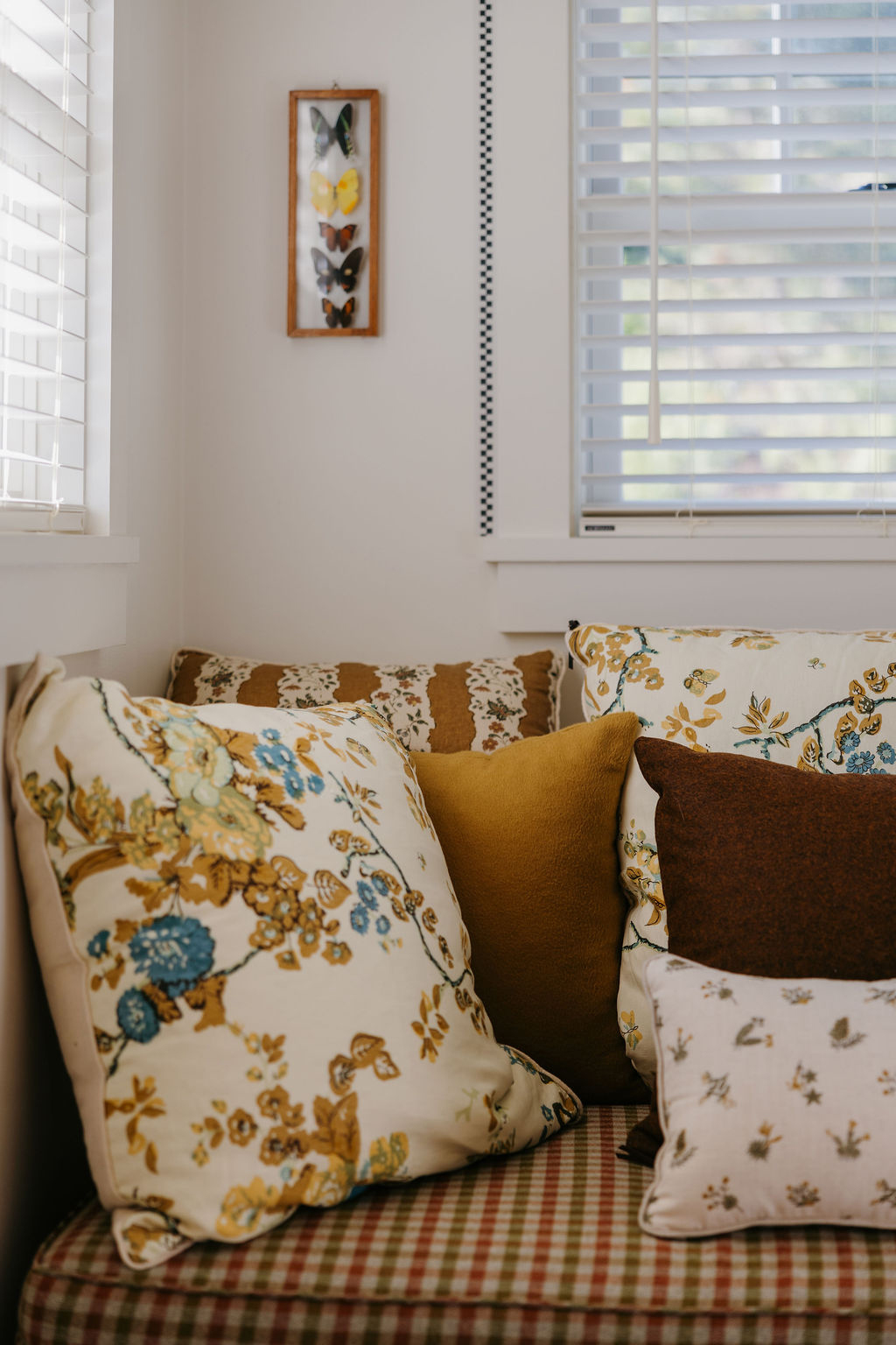 pillows on a banquette