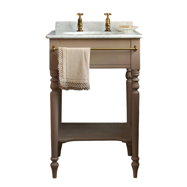 marble washstand sink with wood frame