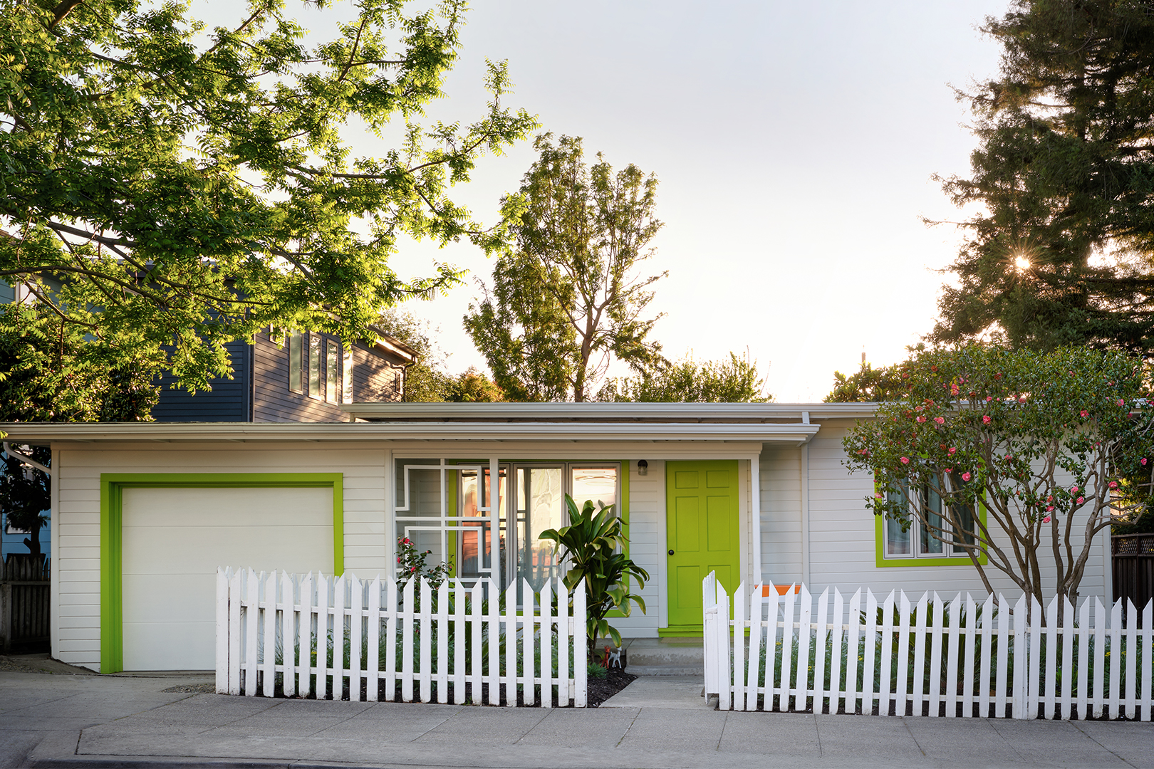 white and green exterior