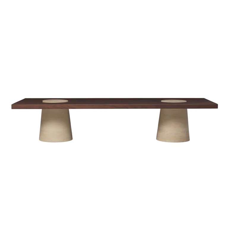 low two-tone coffee table