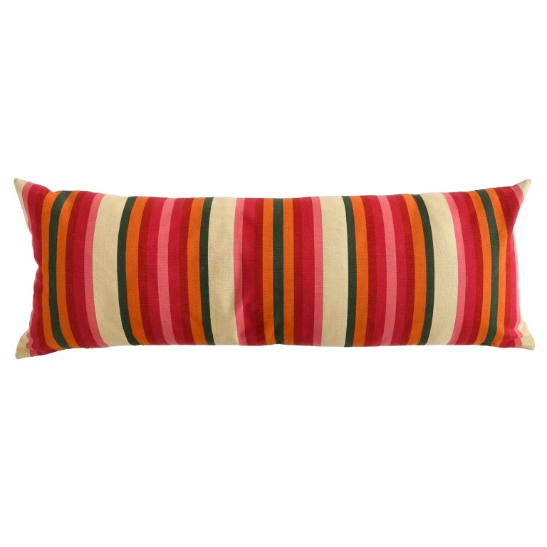 vibrant striped lumbar pillow