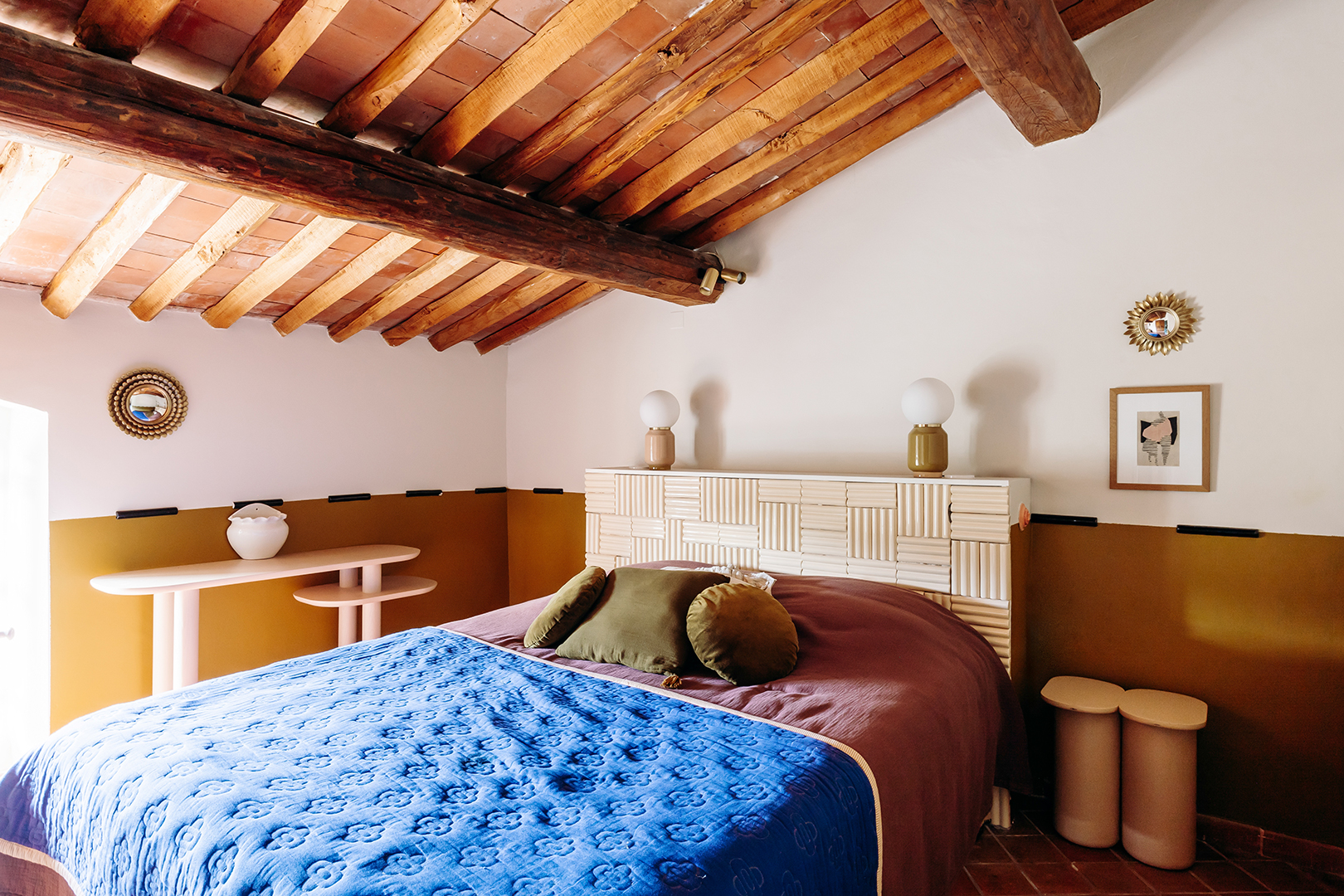 bedroom with wood ceiling