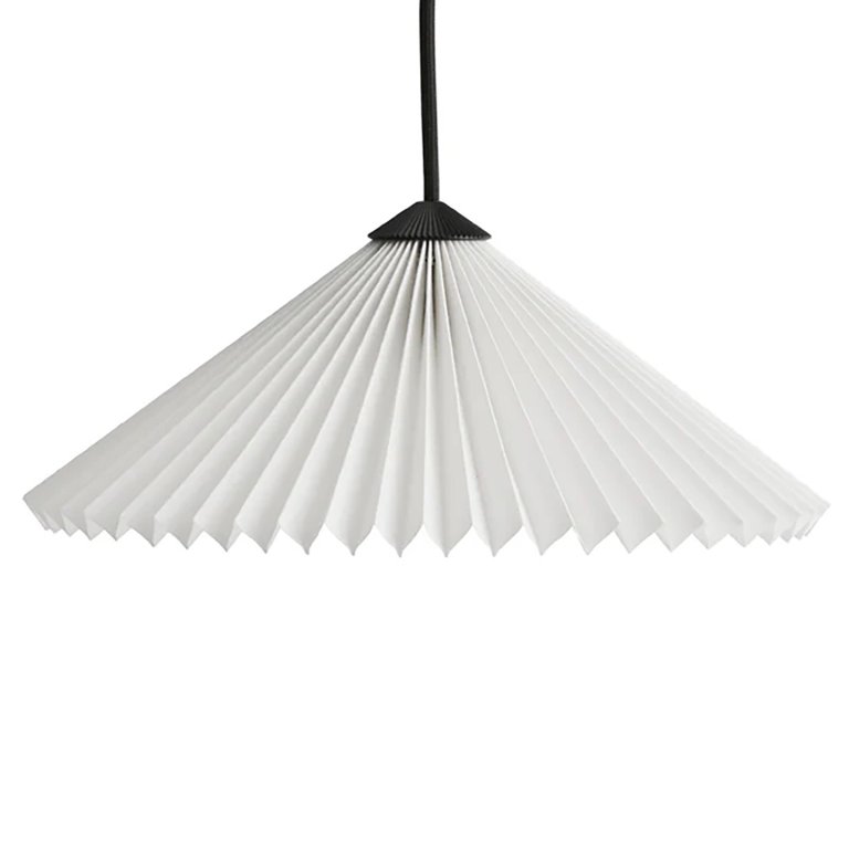 pleated white pendant lamp