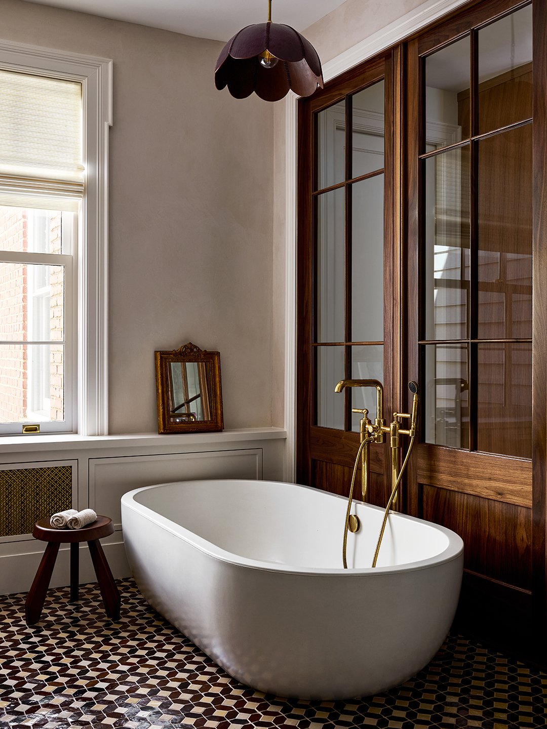 bathroom with soaking tub