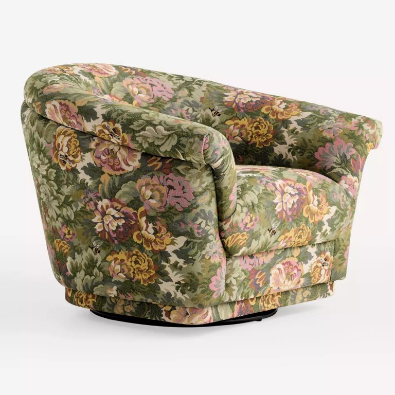 floral swivel chair