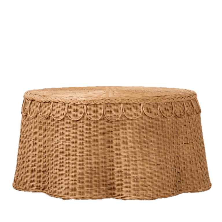 wavy wicker coffee table