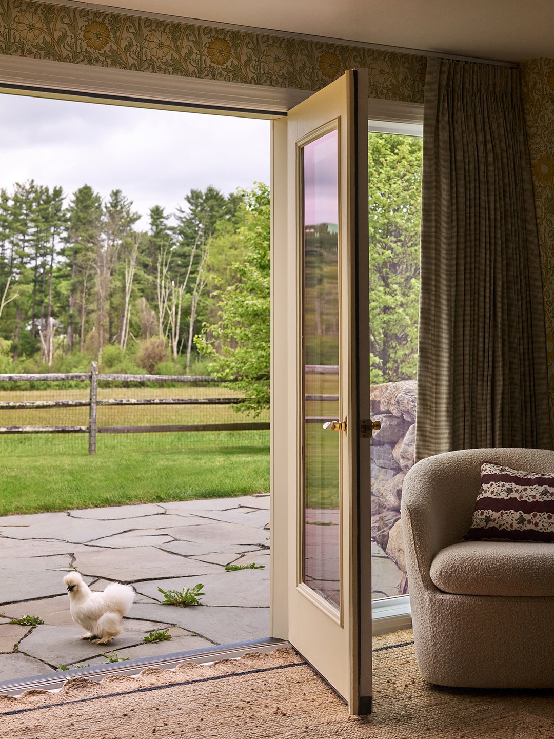 open door to meadow